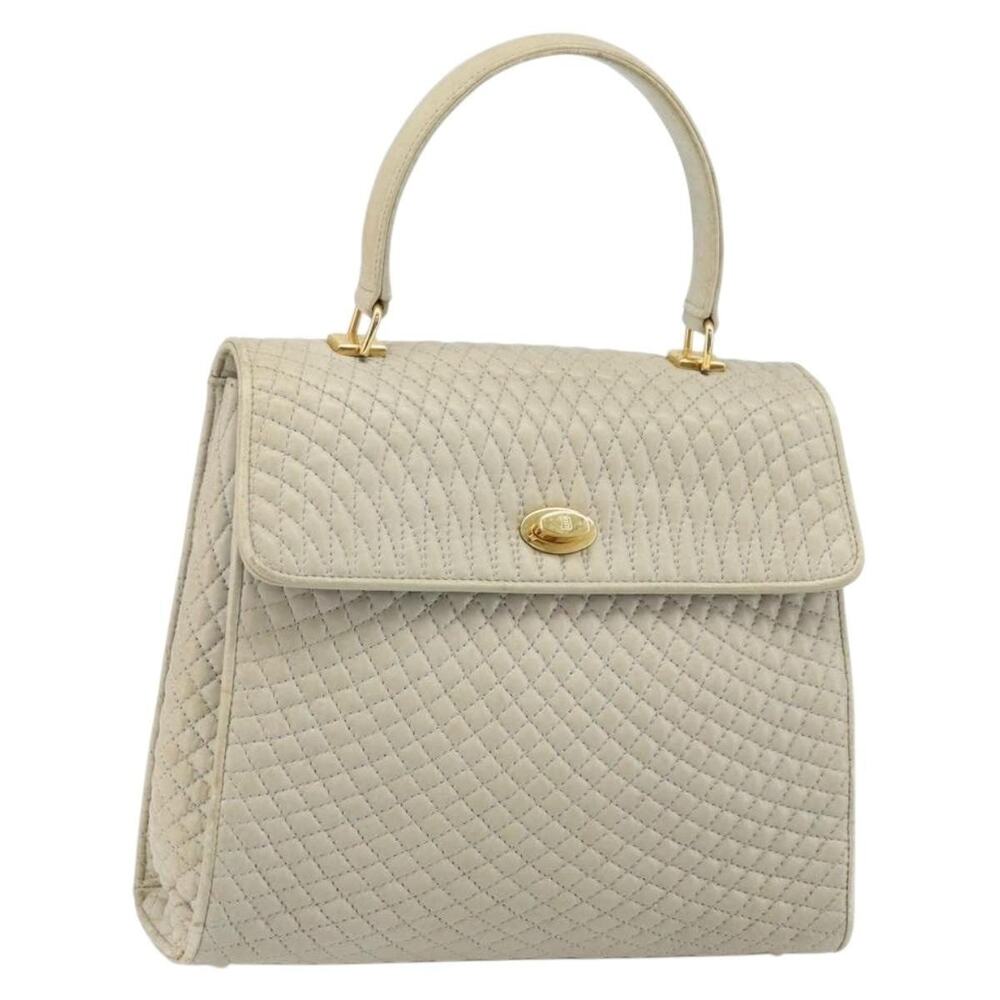 Bally Leather Handbag Ivory White